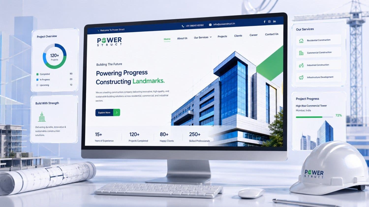 Power Struct corporate website with responsive layout